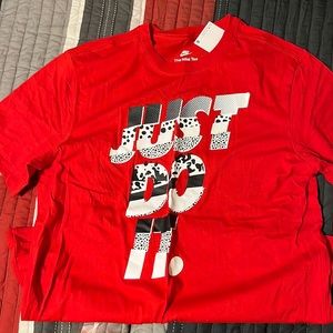 Red Nike Dri Fit- Just Do It
